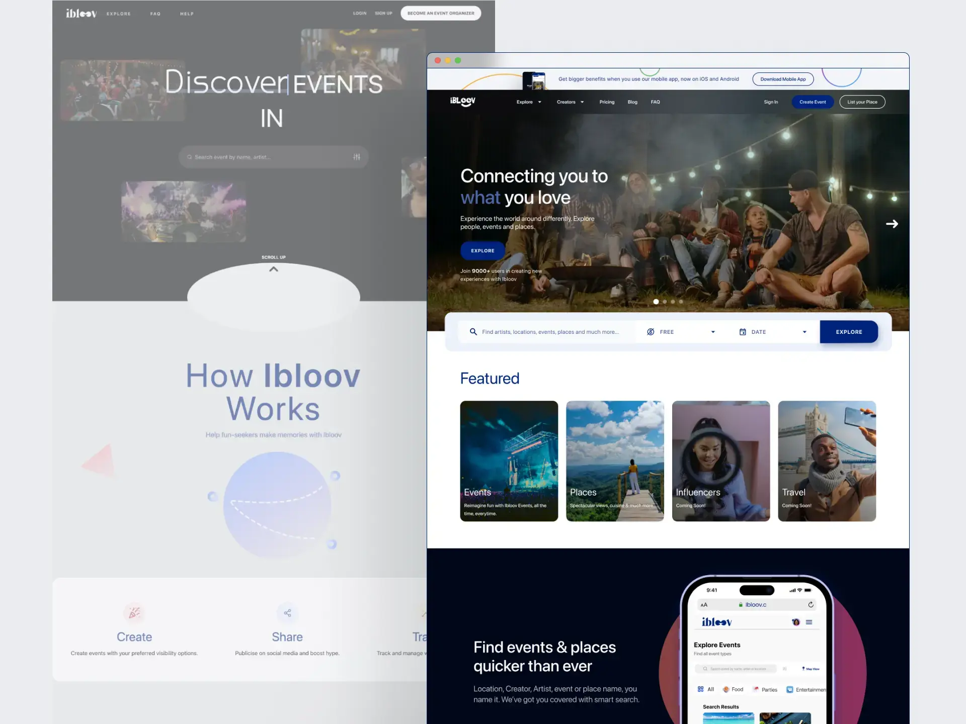 Ibloov before and after redesign comparison