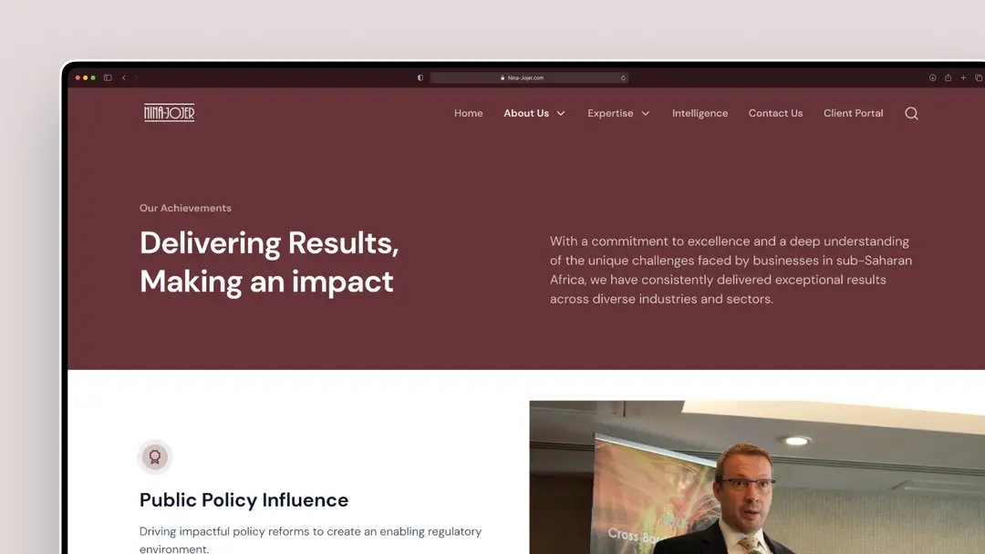 Nina-Jojer Website Redesign 2nd Hero image